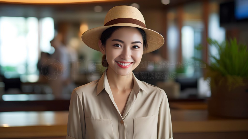 酒店服務員肖像攝影圖片